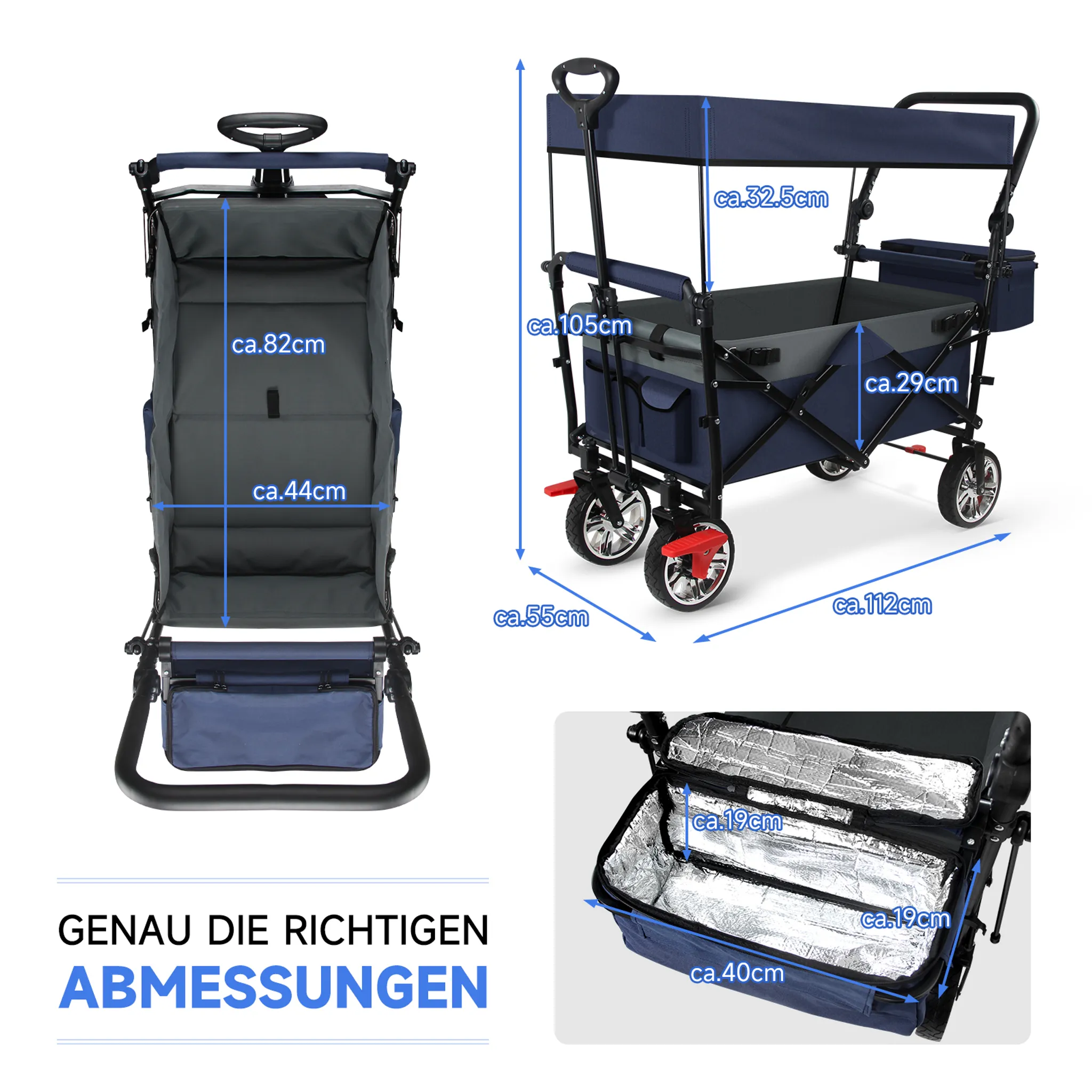 Pflegeleichter HOMELUX Bollerwagen für alle Outdoor-Aktivitäten