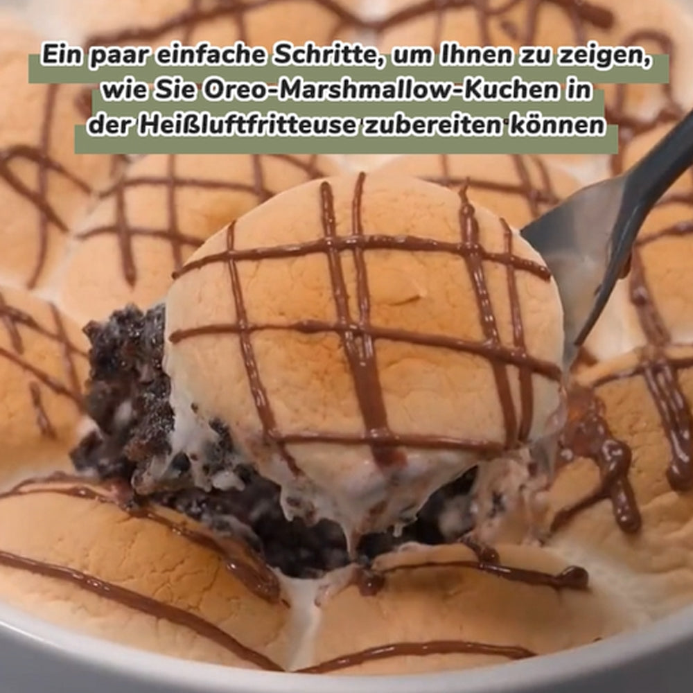 Ein paar einfache Schritte, um Ihnen zu zeigen, wie Sie Oreo-Marshmallow-Kuchen in der Heißluftfritteuse zubereiten können