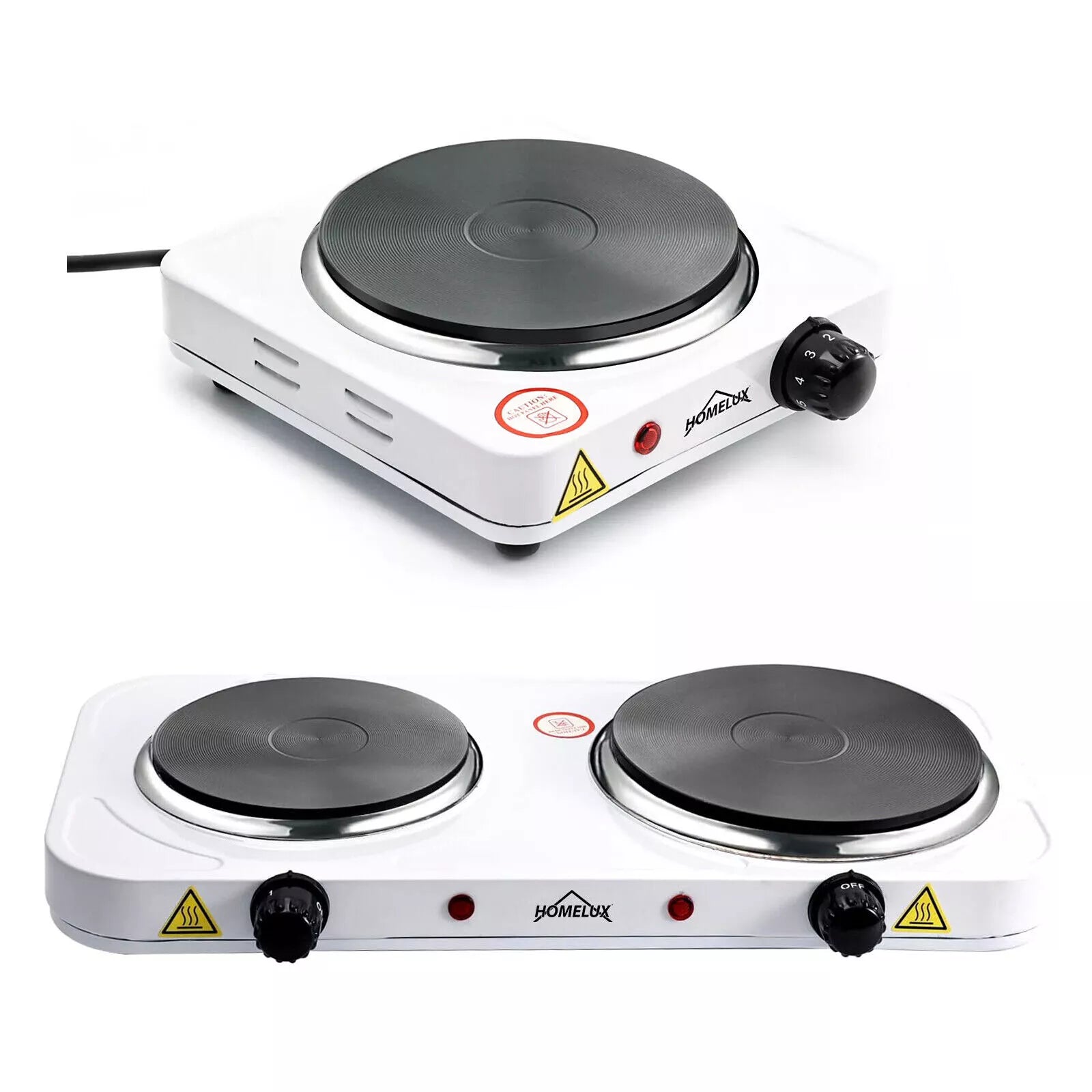 Single Hot Plate Cooktop Portable 1000W 1500W Camping Handles 