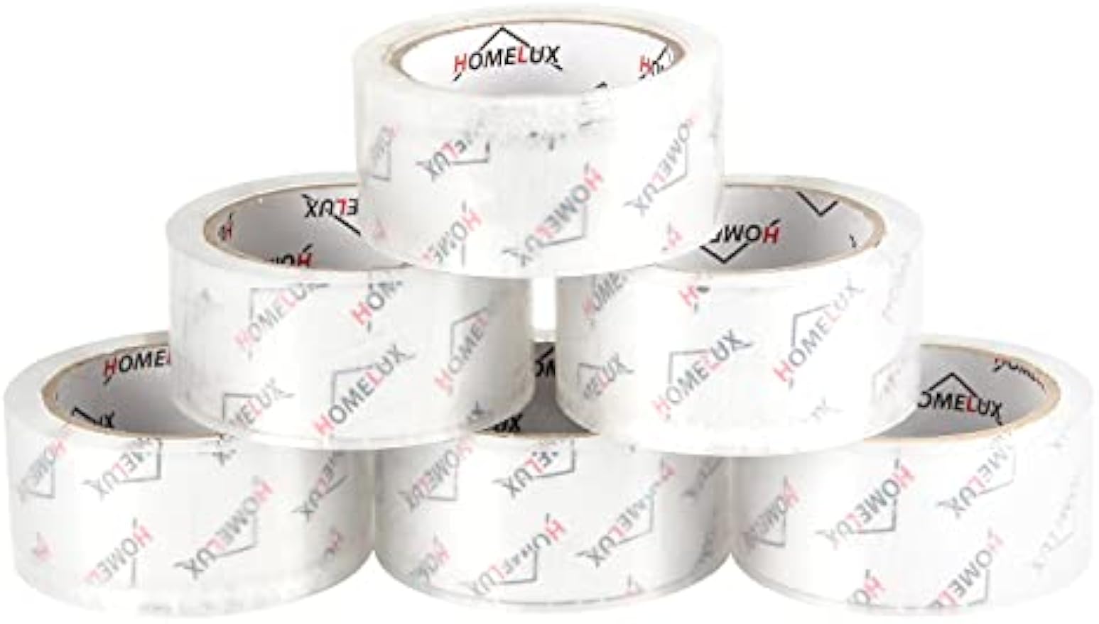 HOMELUX Transparent Parcel Tape Low Noise, 66m long, 50mm wide, ideal for parcel shipping &amp; shipping boxes 