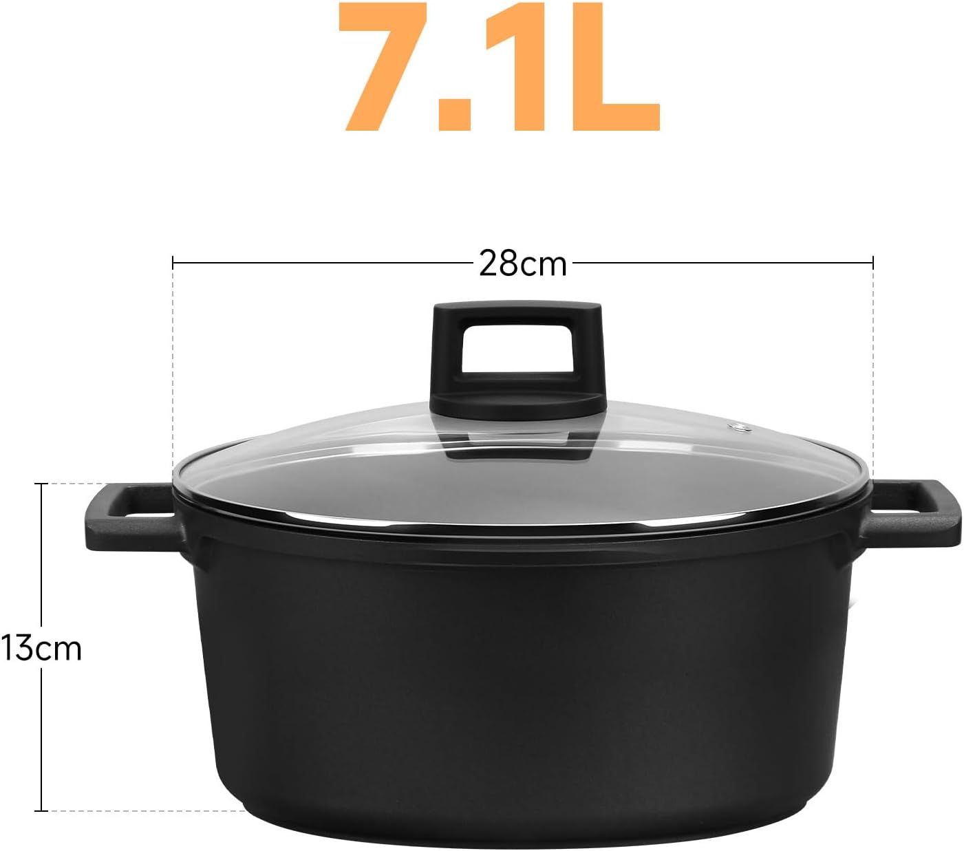 Kochtopf Induktion 20/24/28cm Topf mit Antihaftschicht, Bräter alle Herdarten