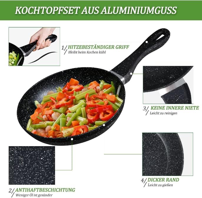 Pan 24cm frying pan, pan induction, coated pan with non-stick coating, suitable for all types of stoves (24cm