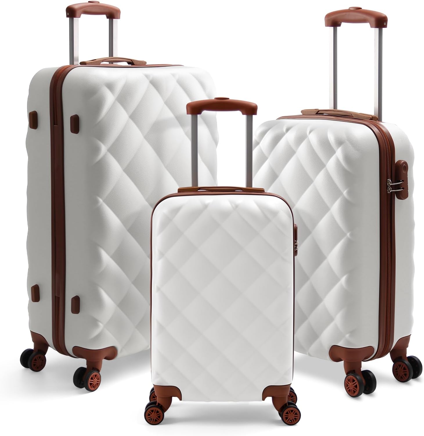 3 Teilig Reisekoffer Kofferset HOMELUX Hartschale ABS Leicht Trolley Rollkoffer Hartschalenkoffer Set - M-L-XL set