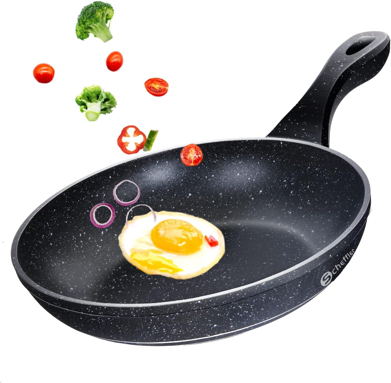 Pan 24cm frying pan, pan induction, coated pan with non-stick coating, suitable for all types of stoves (24cm