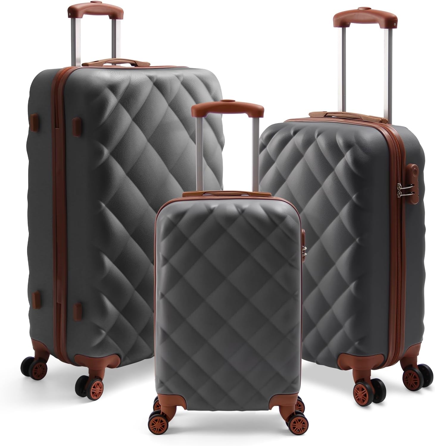 3 Teilig Reisekoffer Kofferset HOMELUX Hartschale ABS Leicht Trolley Rollkoffer Hartschalenkoffer Set - M-L-XL set