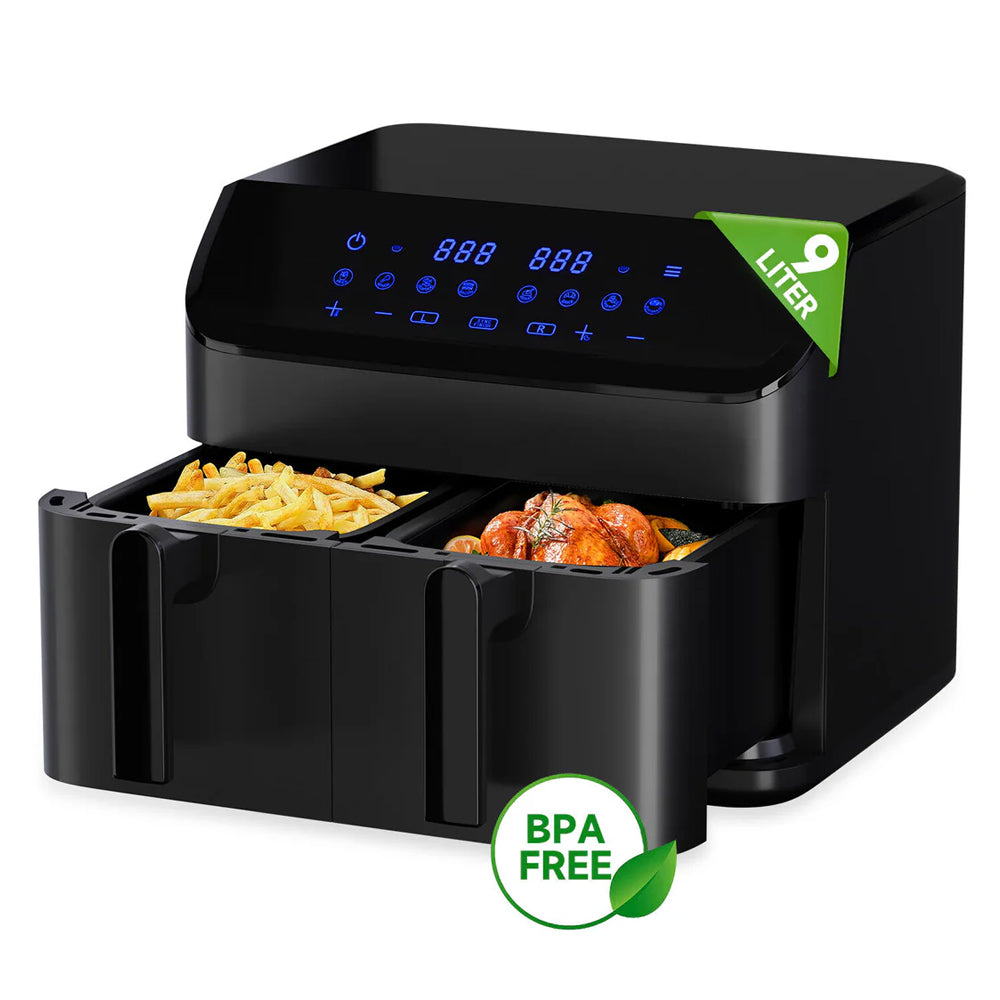 Heißluftfritteuse 2 kammern 9L Airfryer 8 Programme Dual Cook & Sync Finish