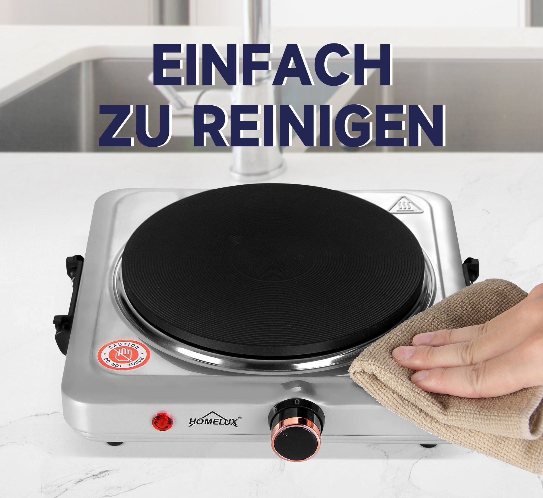 HOMELUX Kochplatte Einzelkochplatte Kochplatte 1000/1500W Herdplatte, Einzeln Regelbare 5 Heizstufen