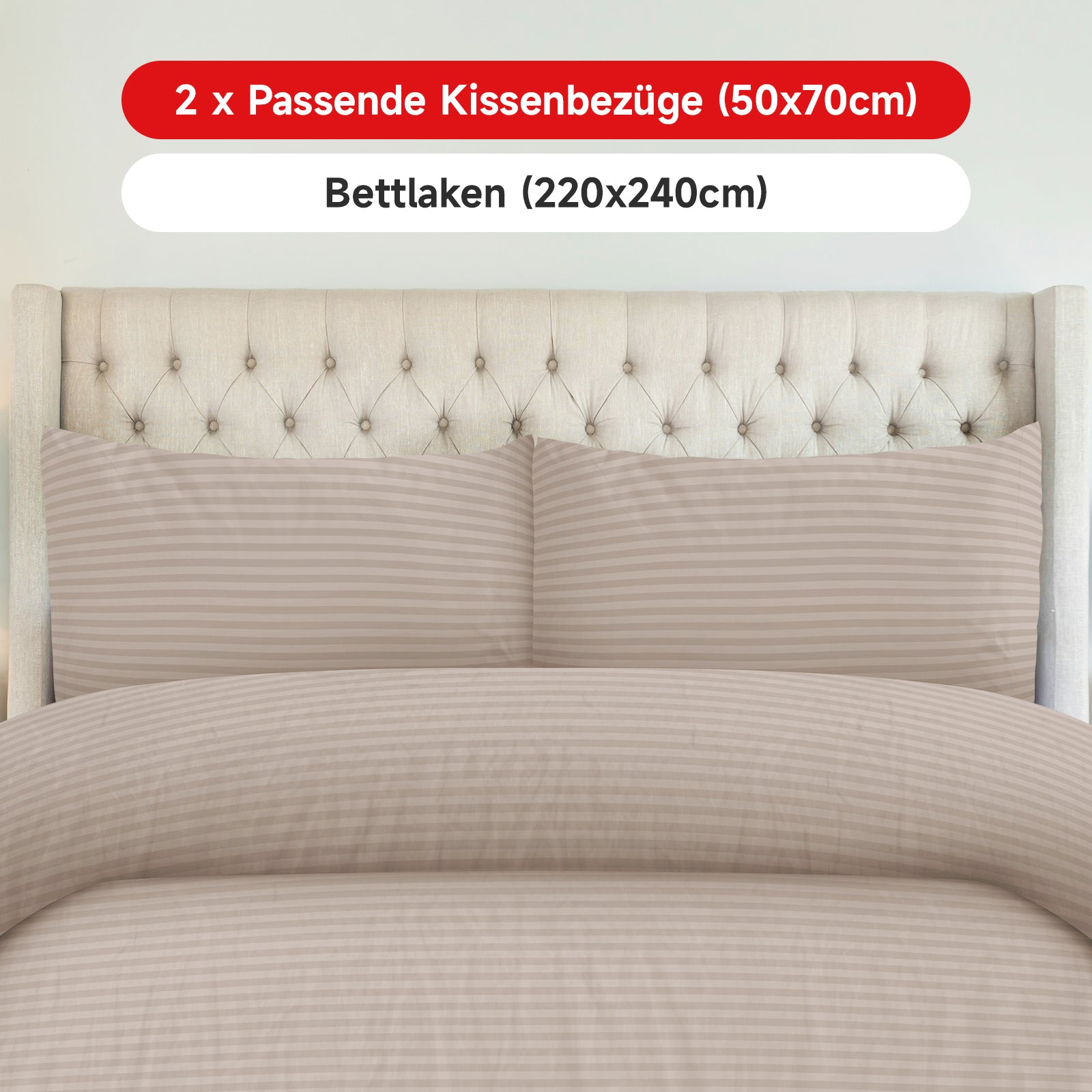 Bettwäsche Sets 220x240 4pcs Bettbezüge 200 x 220 1er Set 50x70 2er Kissenbezüge Khaki