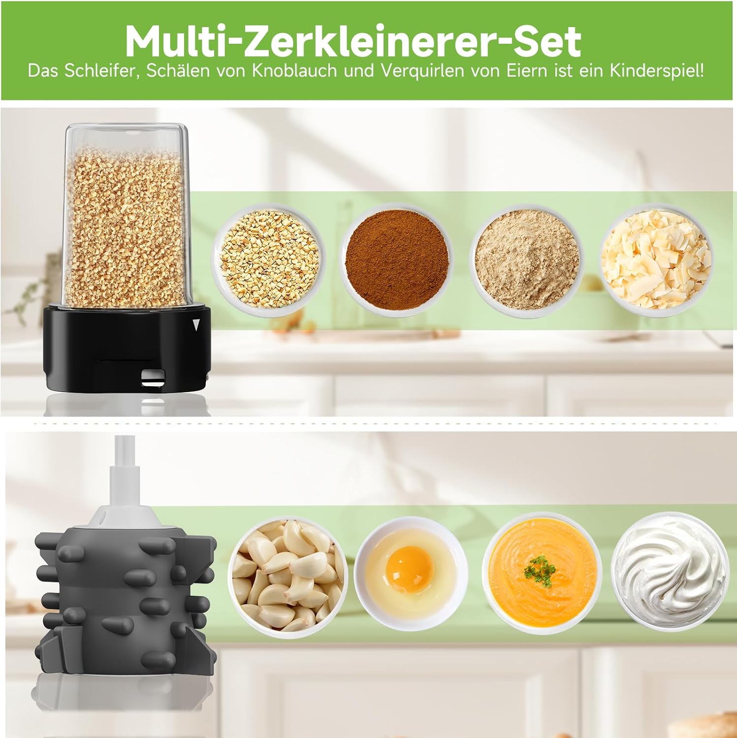 HOMELUX Zerkleinerer 2L Glas Mühle 600ml Saftbecher