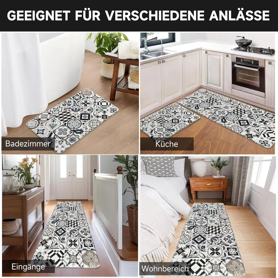 Badteppich rutschfeste 2 Teilig Badematte Badezimmer Badeteppiche Badvorleger