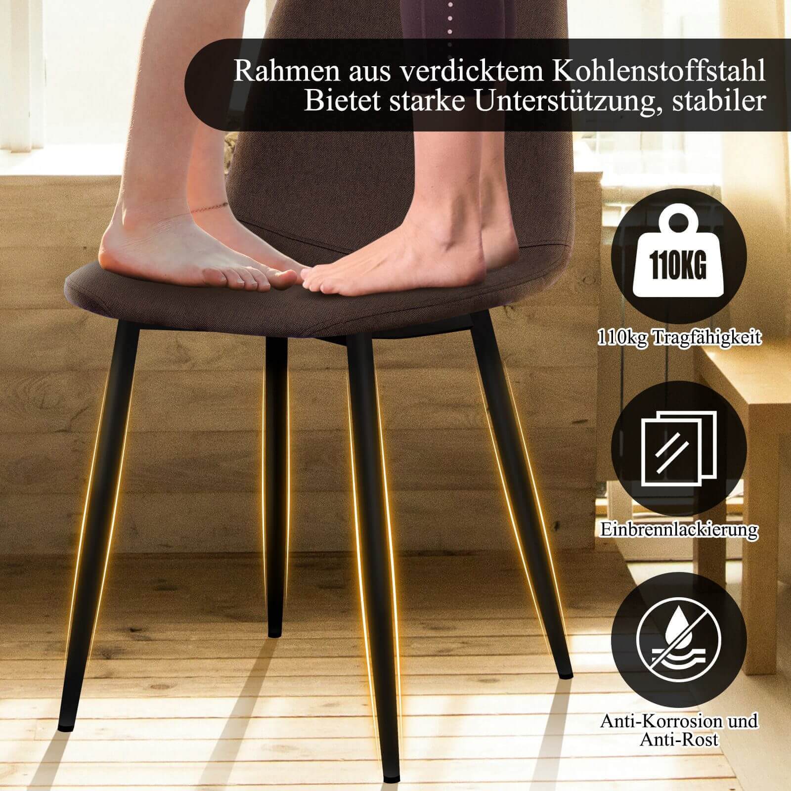 HOMELUX 4er Stuhl-Set für Cafés und Bars