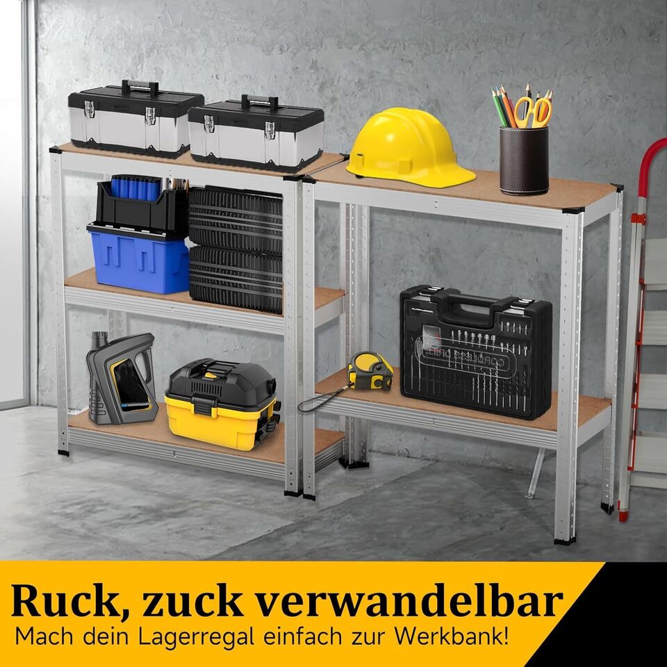 HOMELUX heavy-duty shelving unit, storage shelving, cellar shelving, workshop shelving up to 400 kg, 75 x 30 x 175 cm