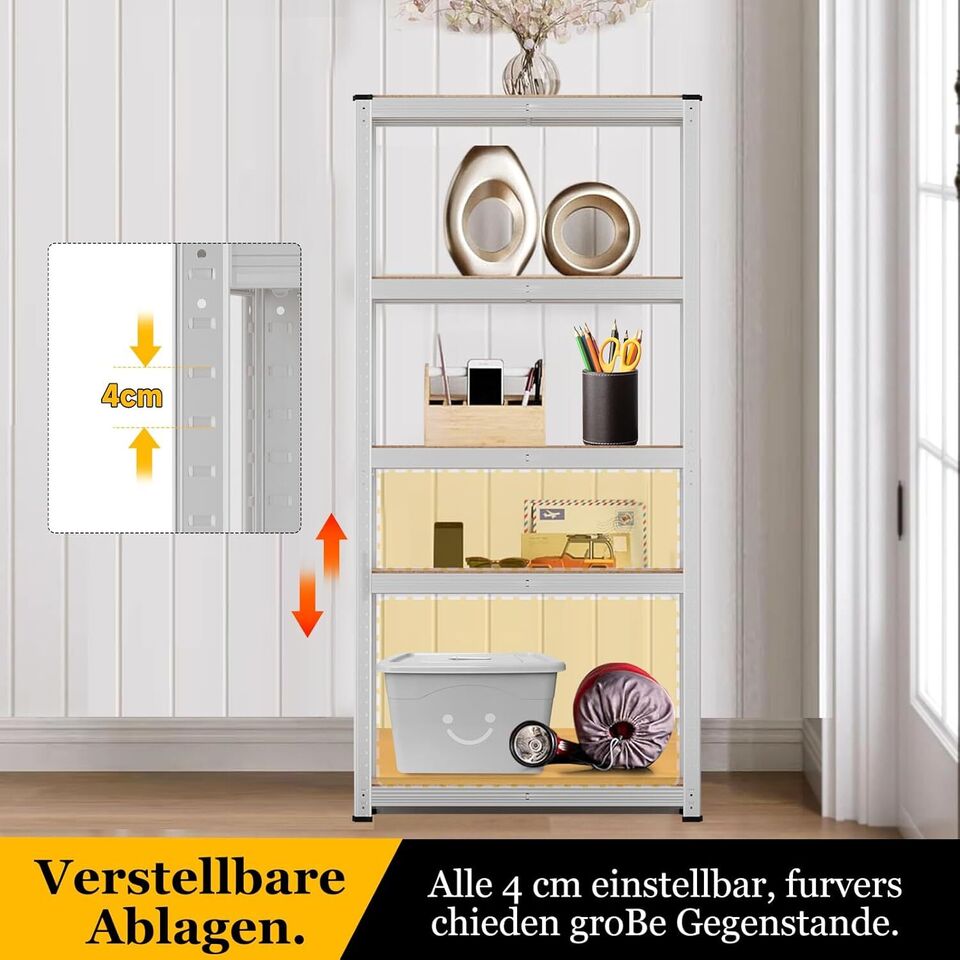 HOMELUX heavy-duty shelving unit, storage shelving, cellar shelving, workshop shelving up to 400 kg, 75 x 30 x 175 cm