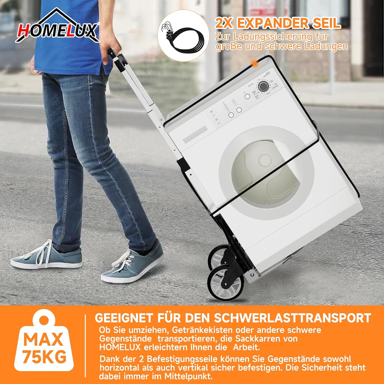 Transportkarre: 75kg, klappbar, Homelux