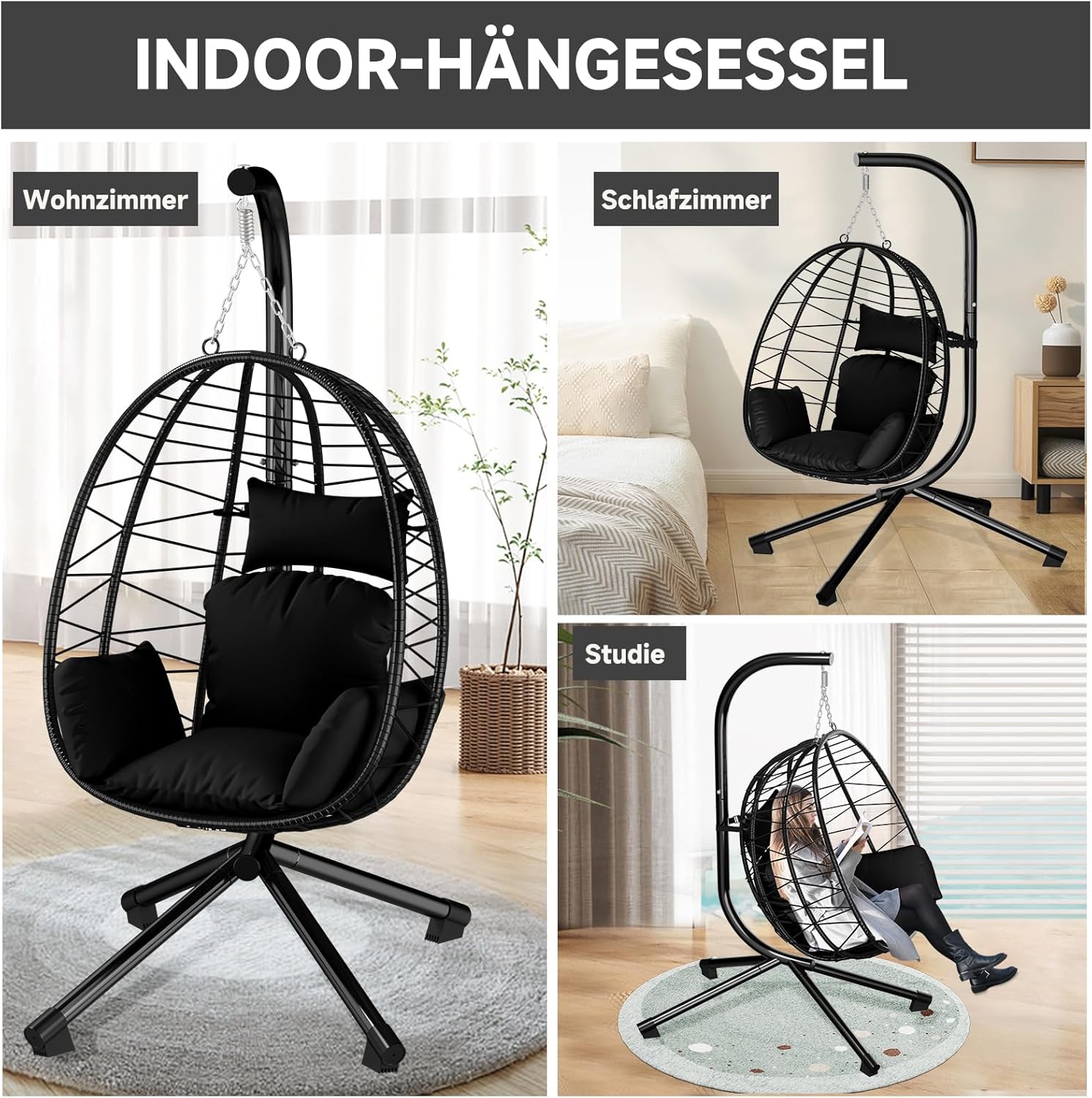 HOMELUX Hängesessel Kissen, Polster, Swing Chair Kissen, Ersatzkissen, Auflage für Polyrattan/Rattan Hängeschaukel