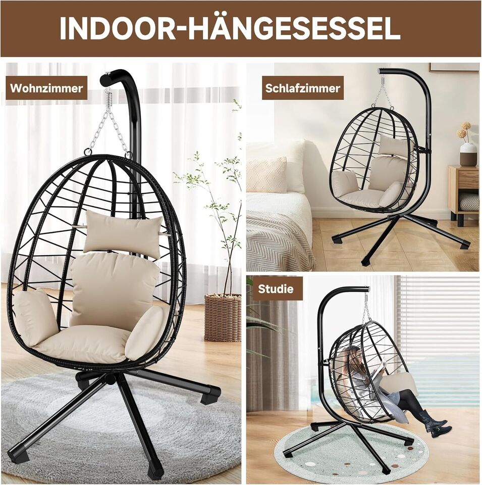 HOMELUX Hängesessel Kissen, Polster, Swing Chair Kissen, Ersatzkissen, Auflage für Polyrattan/Rattan Hängeschaukel