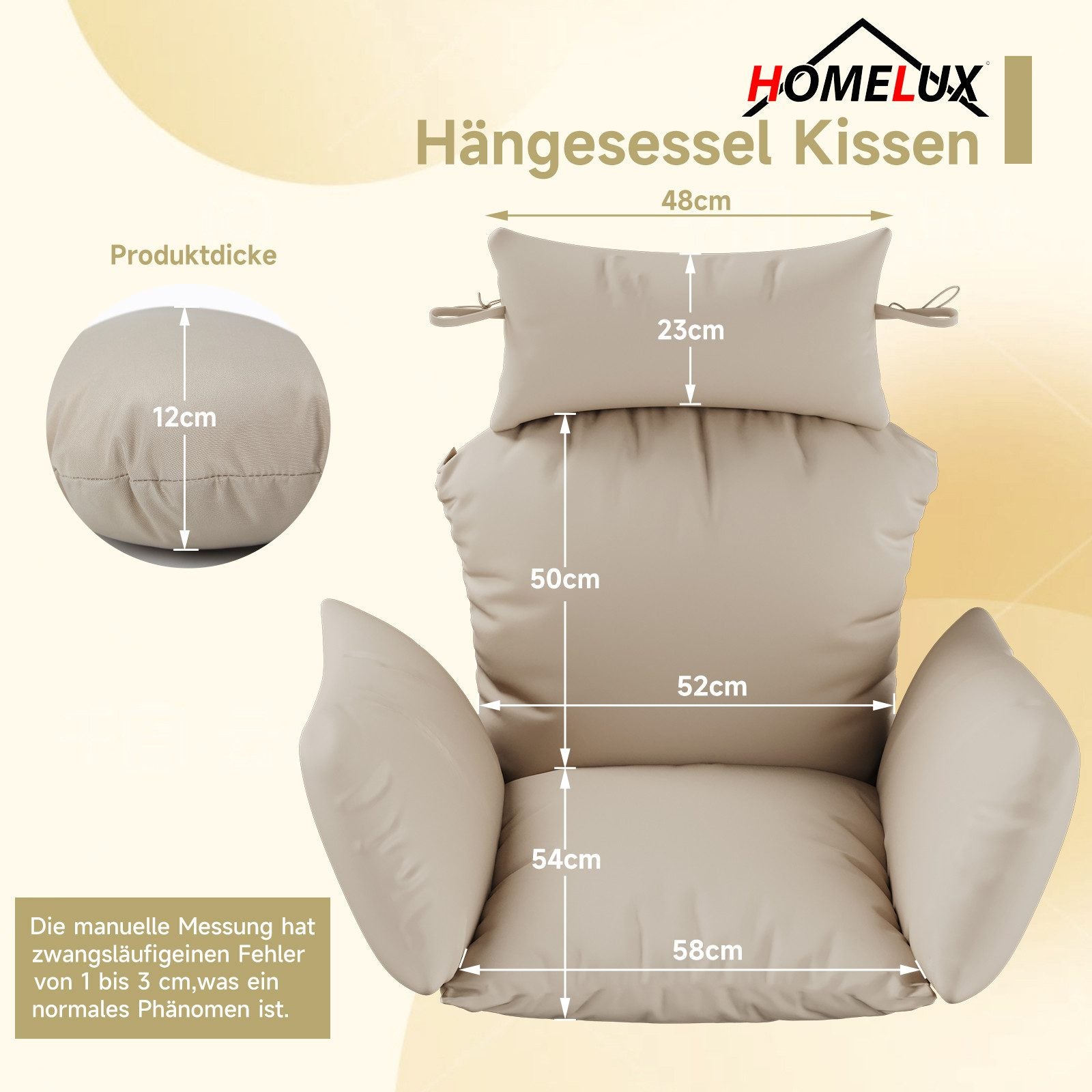 HOMELUX Hängesessel + Kissen mit Gestell Hängematte Hängestuhl mit Kissen Schaukel Max. 150 kg