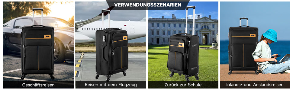 HOMELUX Kofferset 4 Teilig Reisekoffer Koffer Trolley Rollkoffer Set-S-M-L-XL