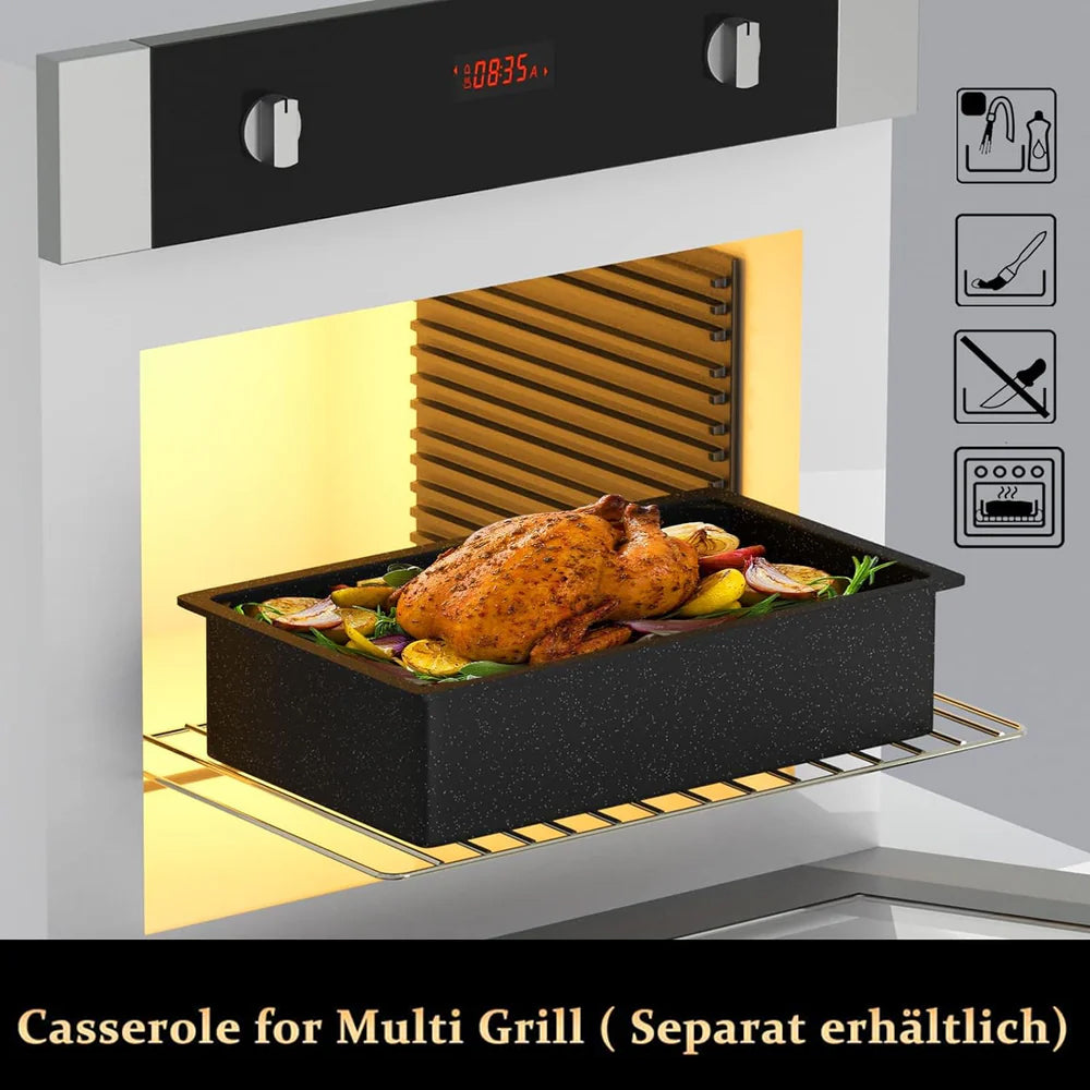 2000W contact grill: multi-grill &amp; bread machine, stainless steel, non-stick coating