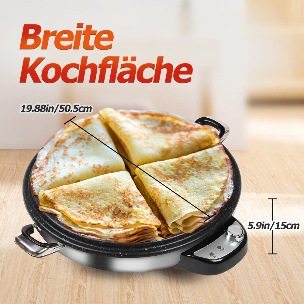 Fladenbrot Bäcker 50 cm Machine, 2300W 230V Pancake Maker, Antihaftbeschichtung