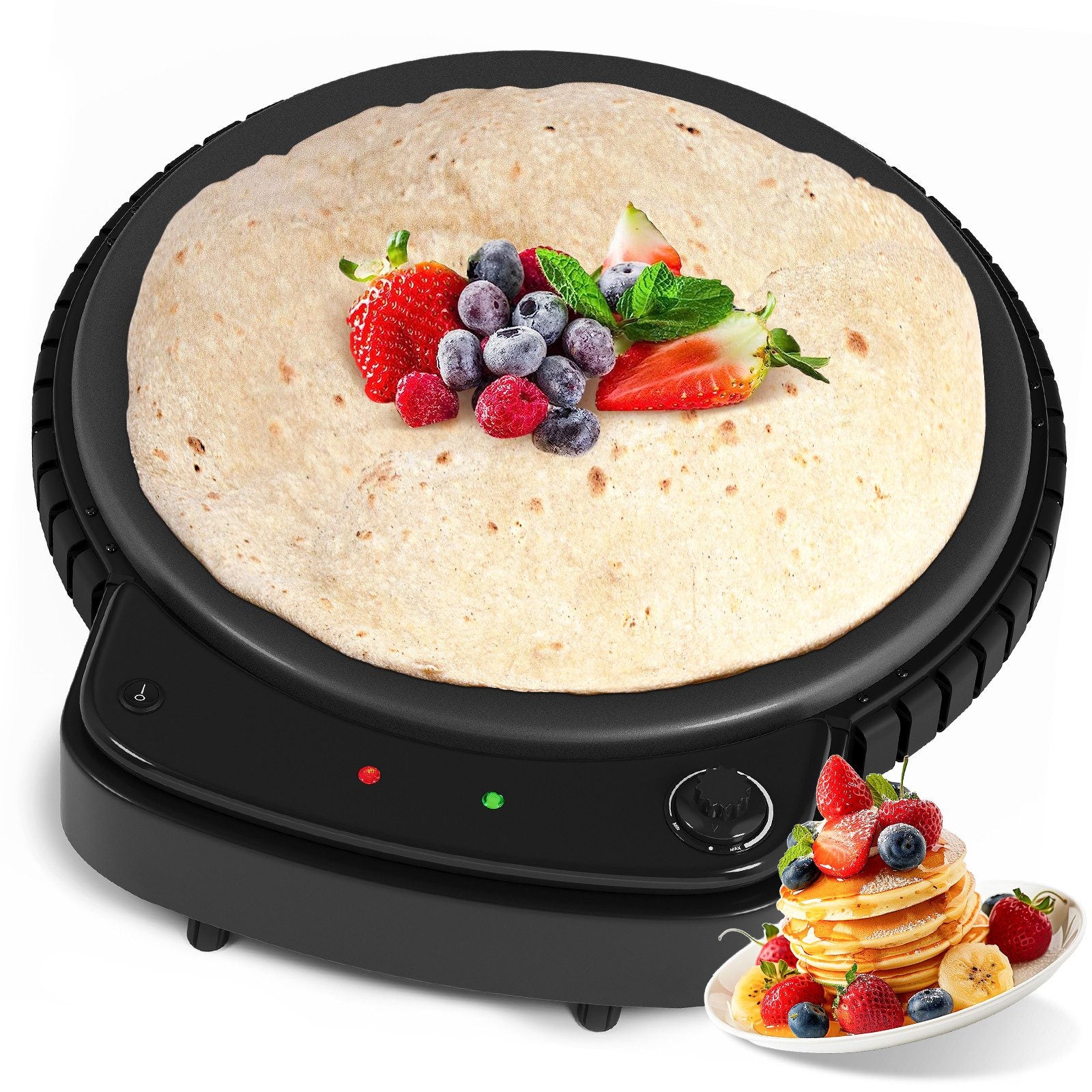 HOMELUX Crêpesmaker 2500W Ø50 cm Pancakemaker, Temperaturregler , Crêpesmaker