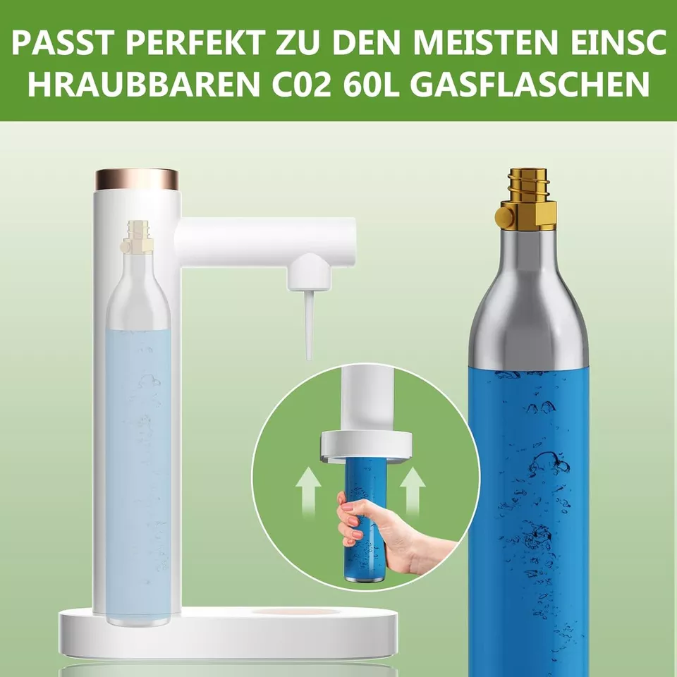 Wassersprudler, Sprudelwasser Maschine Mit 1L PET-Flaschen 316 Edelstahl Flasche Soda Maker