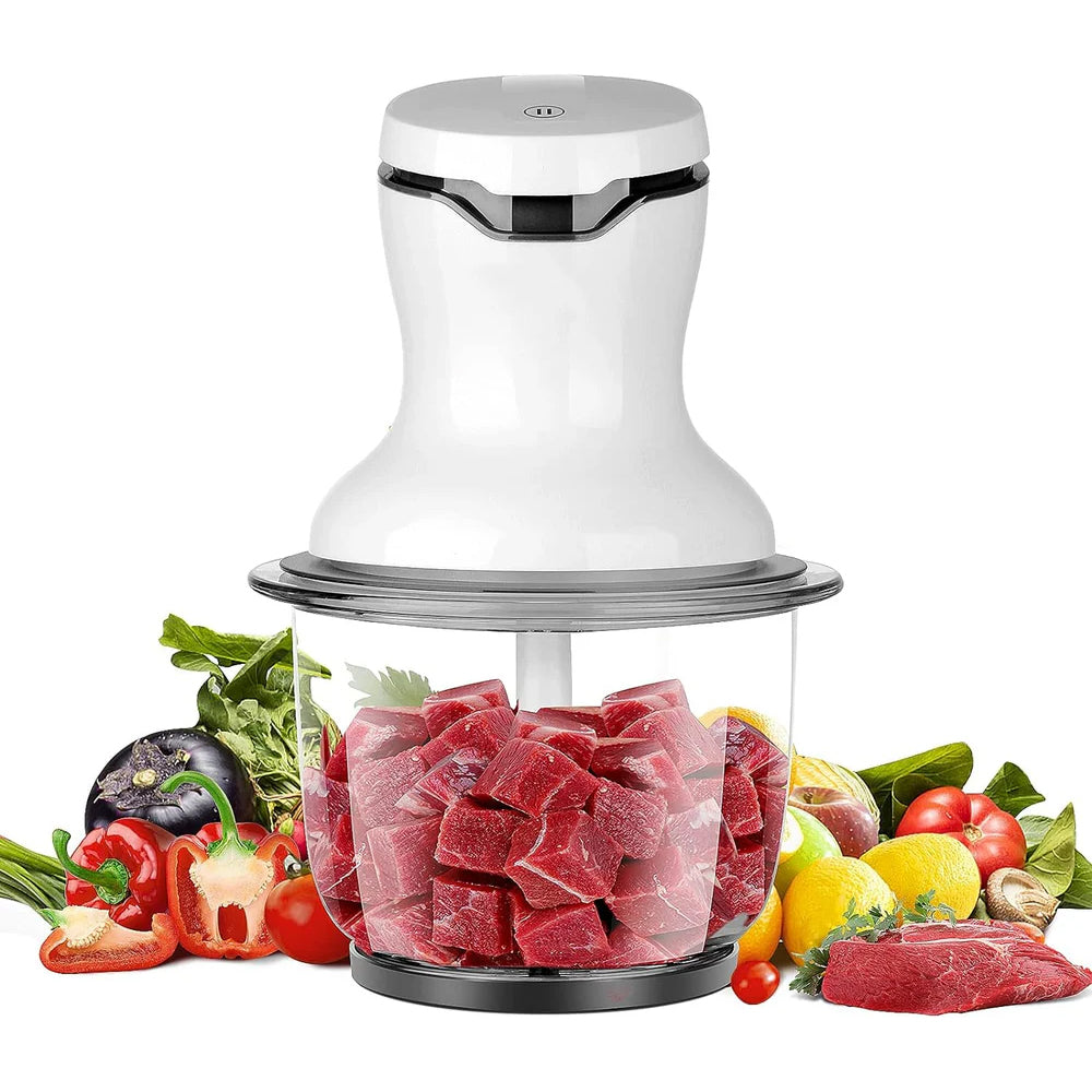 Multi Chopper Kitchen Electric: Multifunctional Food Chopper with 1.5L glass container, 300W, 4 stainless steel blades, 2 speeds