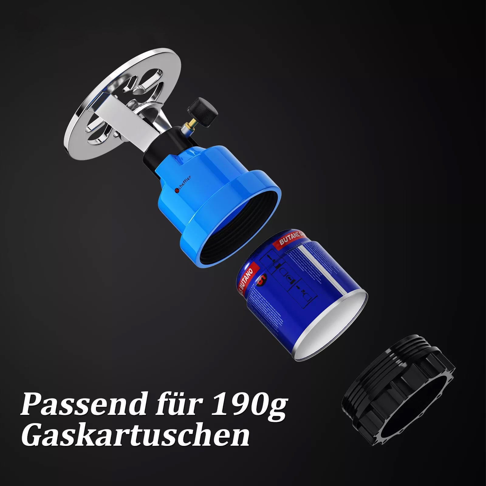 Gaskocher mit Stechgaskartuschen 190g Campingkocher Butangasbrenner für Camping