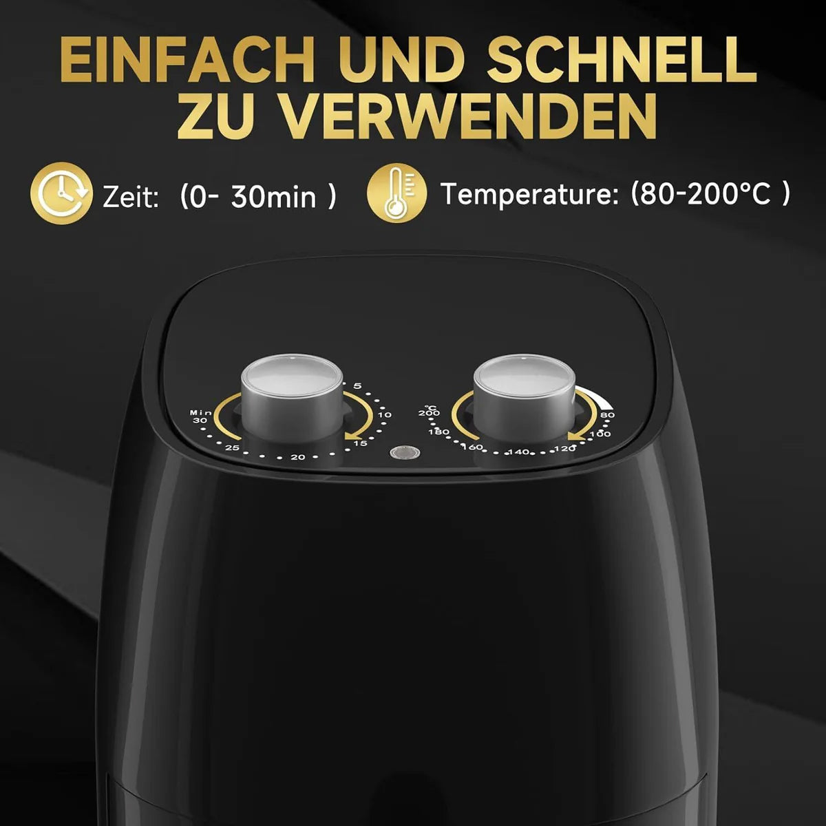 Heißluftfritteuse Klein 4L 1500W Airfryer Mini fritteuse Kleine Größe Fritöse