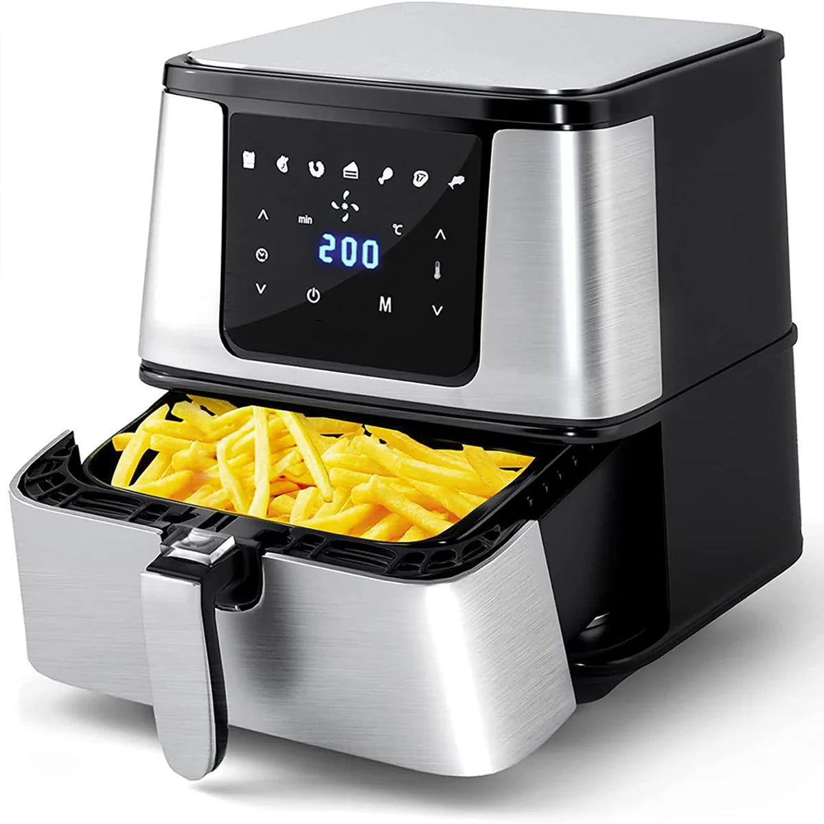 Fritteusen 5,5L XXL Friteuse Airfryer Heißluftfritteuse 1800W multifunktional