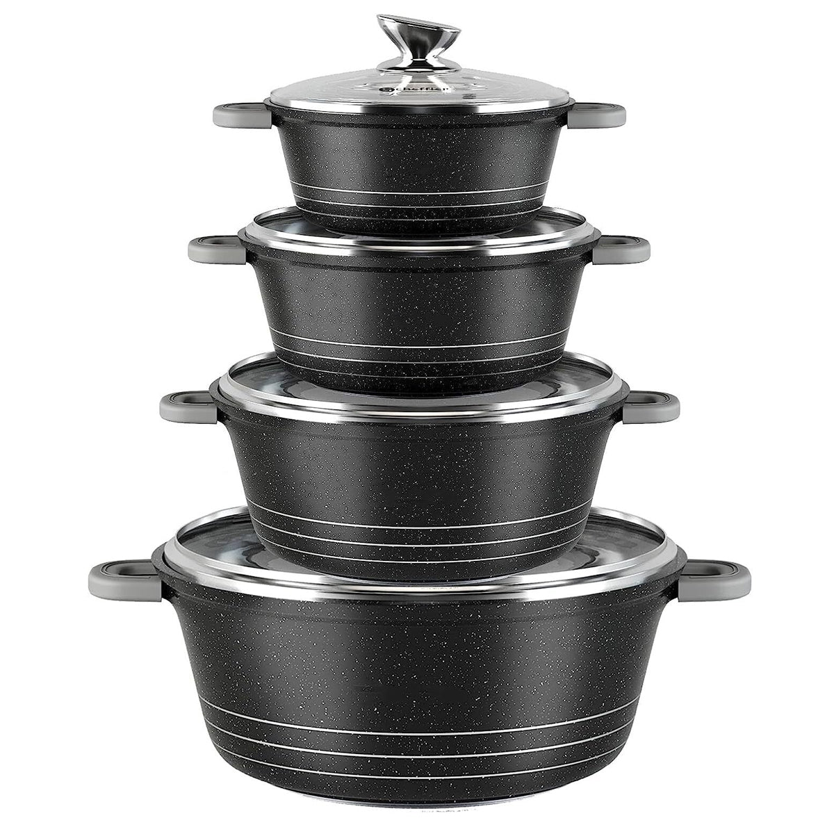 Pot set 24cm, 4L&amp;28cm, 6L&amp;32cm, 10L&amp;36cm, 14L cooking pot set induction with glass lid