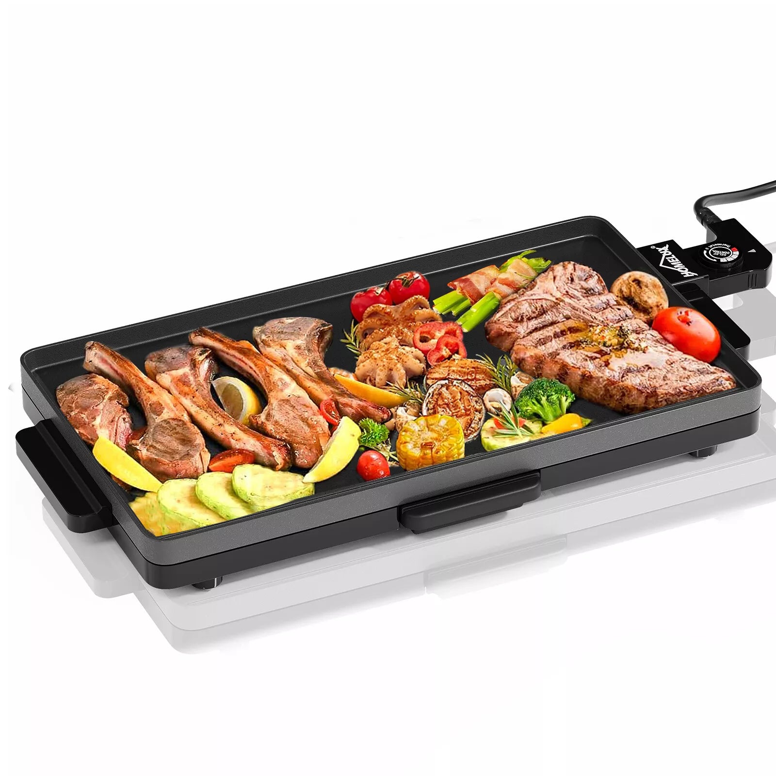 Große Grillfläche für 4-6 Personen – HOMELUX Tischgrill aus Aluminiumguss