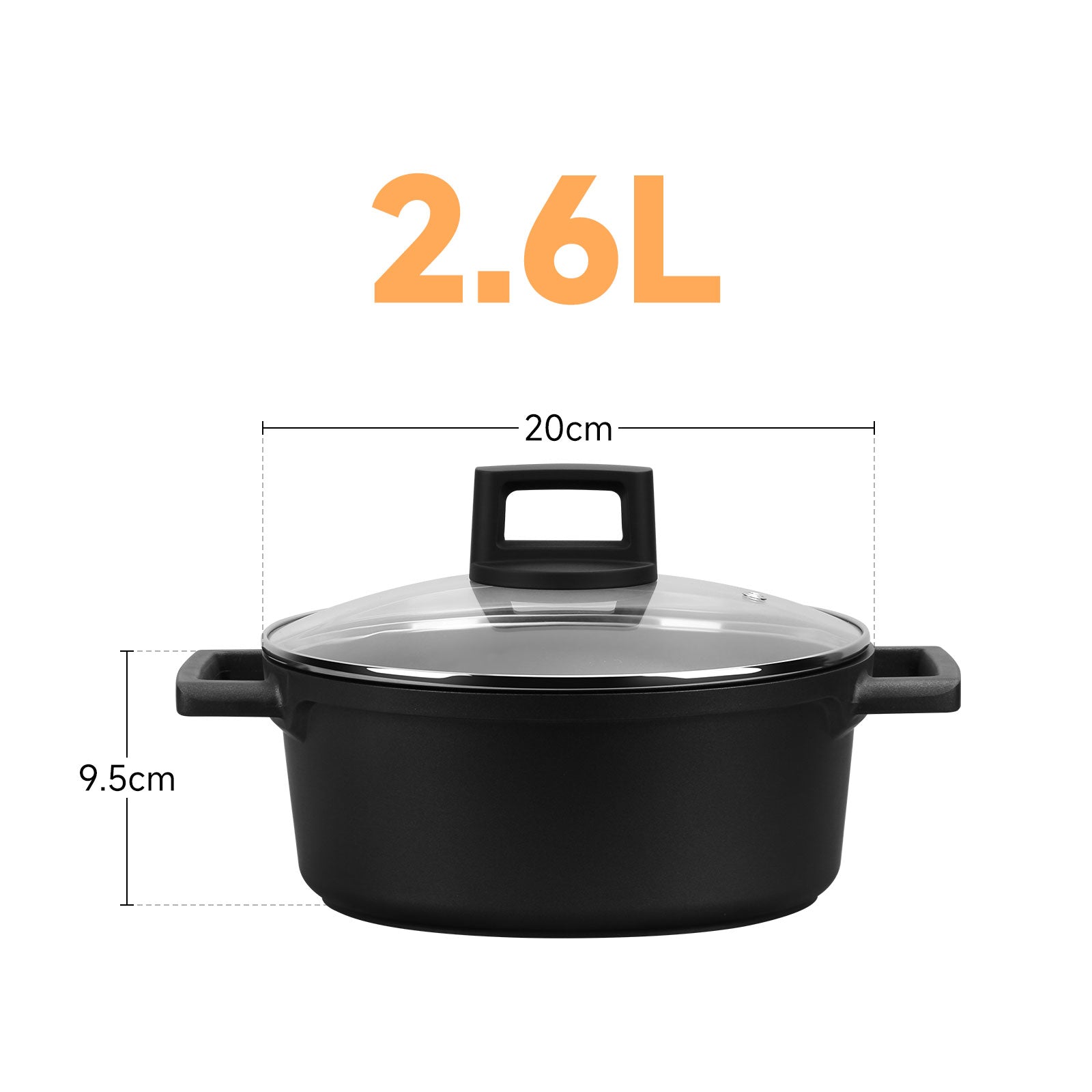 Kochtopf Induktion 20/24/28cm Topf mit Antihaftschicht, Bräter alle Herdarten