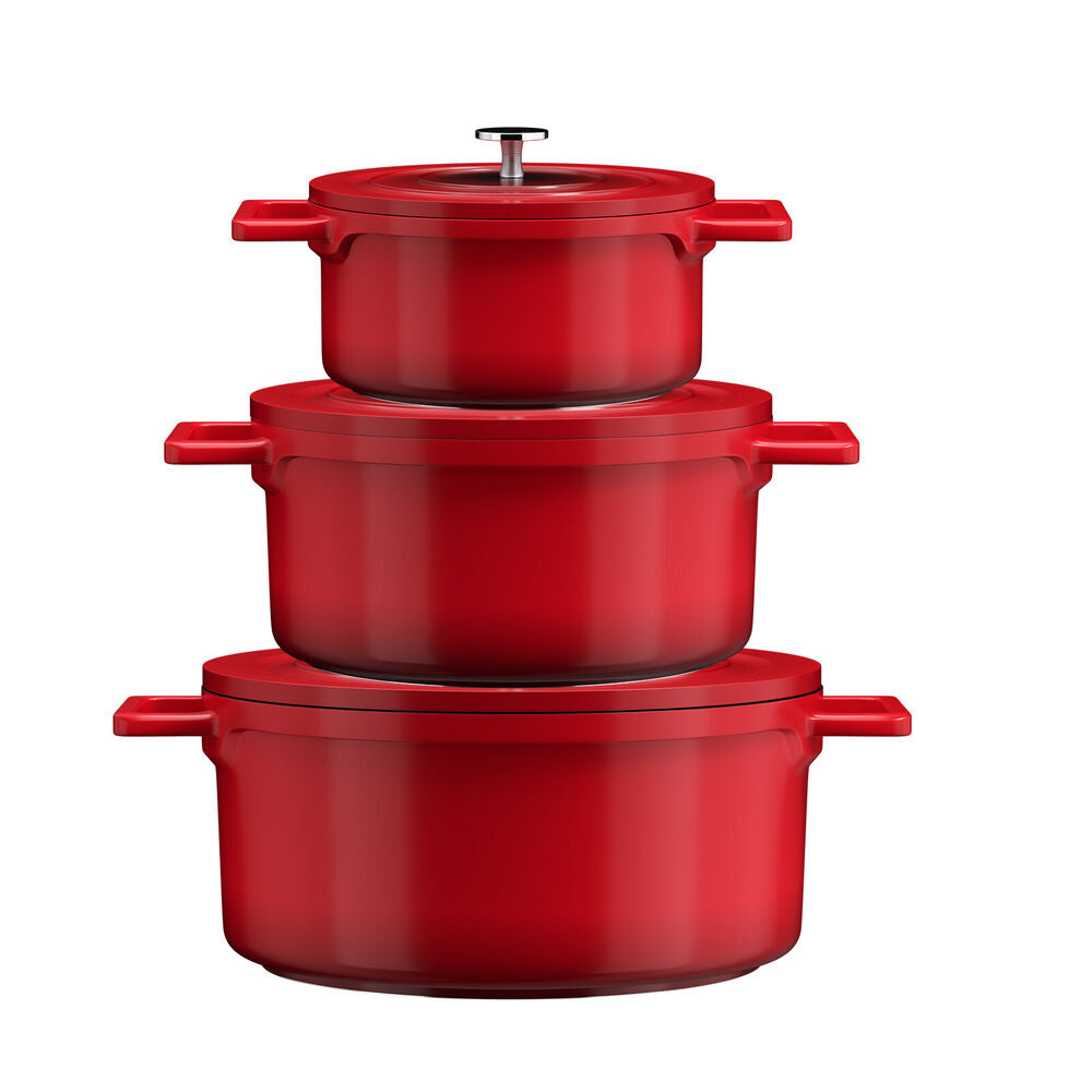 Pot set induction 20&amp;24&amp;28cm cooking pot, non-stick coating, for all types of stoves 