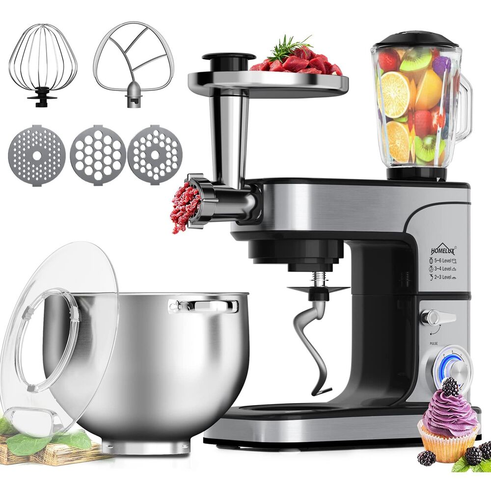 2500W 12 L Küchenmaschine, 6 Geschwindigkeiten, inkl 6-Teiligem Patisserie-Set