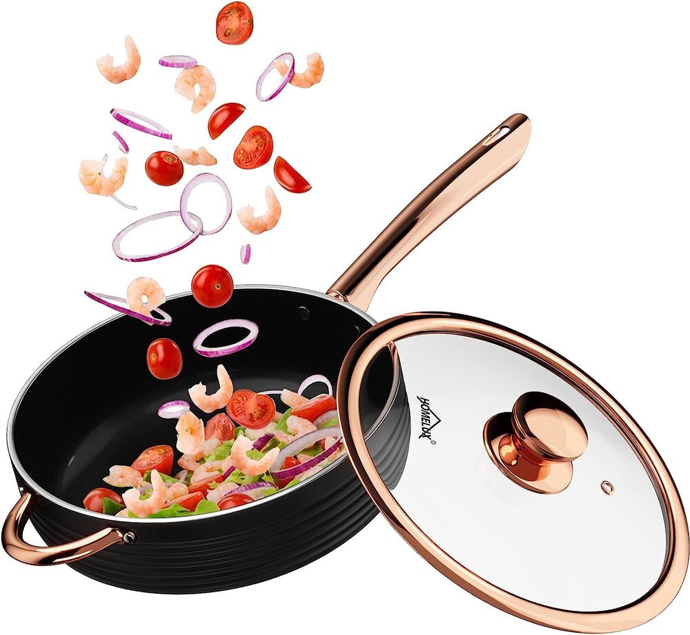 Pan induction frying pan 24 cm /28cm, ceramic-coated pan, with lid 