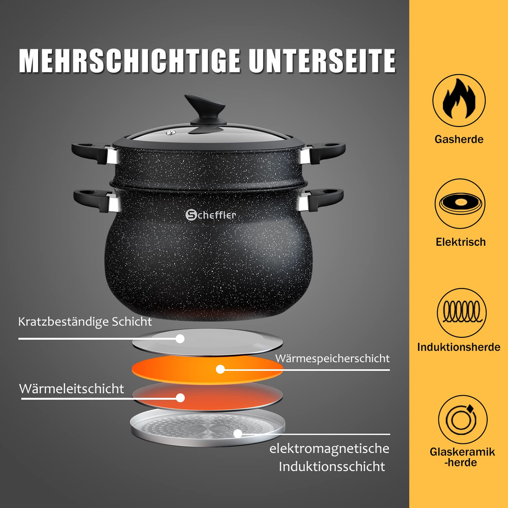 Cooking pot 20/24/26 cm soup pot induction preserving pot with lid steam juicer