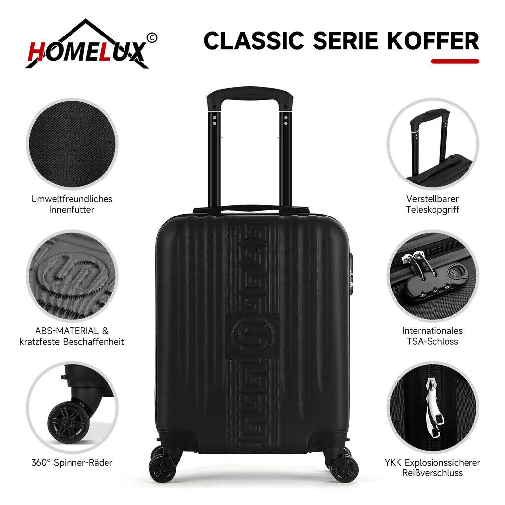 HOMELUX Handgepäck Koffer Trolley Hartschalen Rollkoffer Reisekoffer 4 Rollen, M