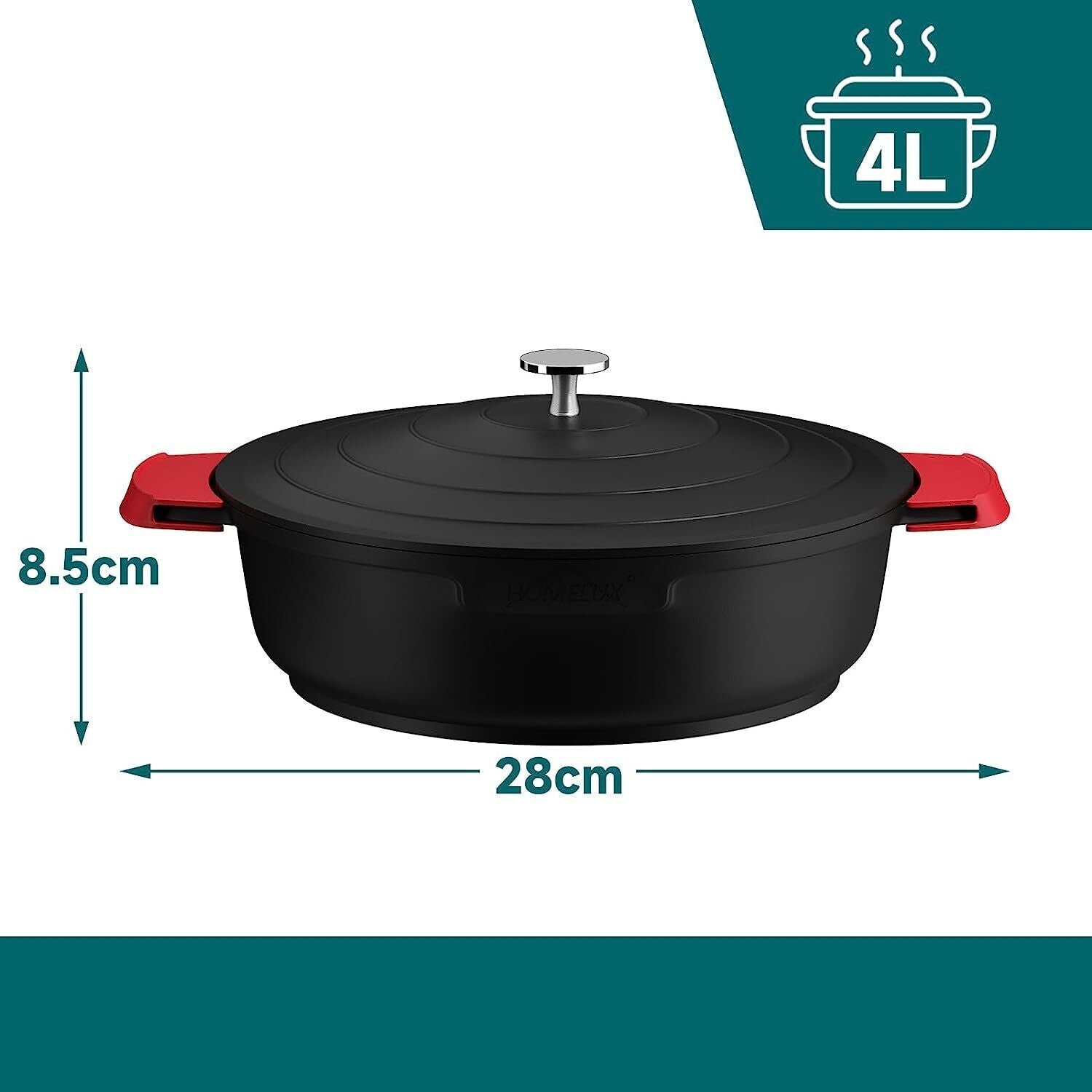 Induktion Kochtopf 24/28cm Topf Antihaftbeschichtung, für alle Herdarten 4L/6L