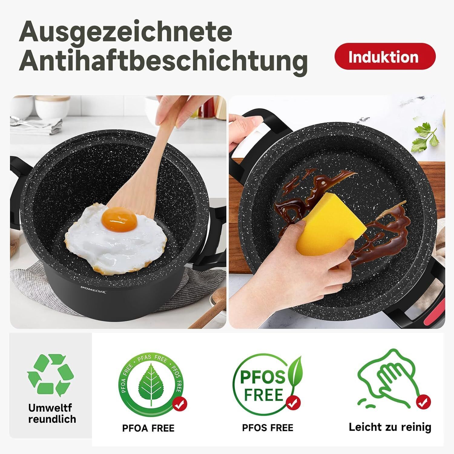 Effizienter Niederdruck-Kochtopf für zeitsparendes und energieeffizientes Kochen