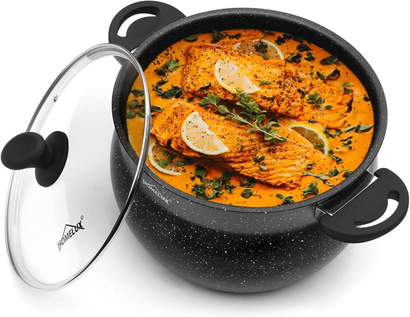 Pots Induction cooking pot with lid, non-stick coating, for all types of stoves 