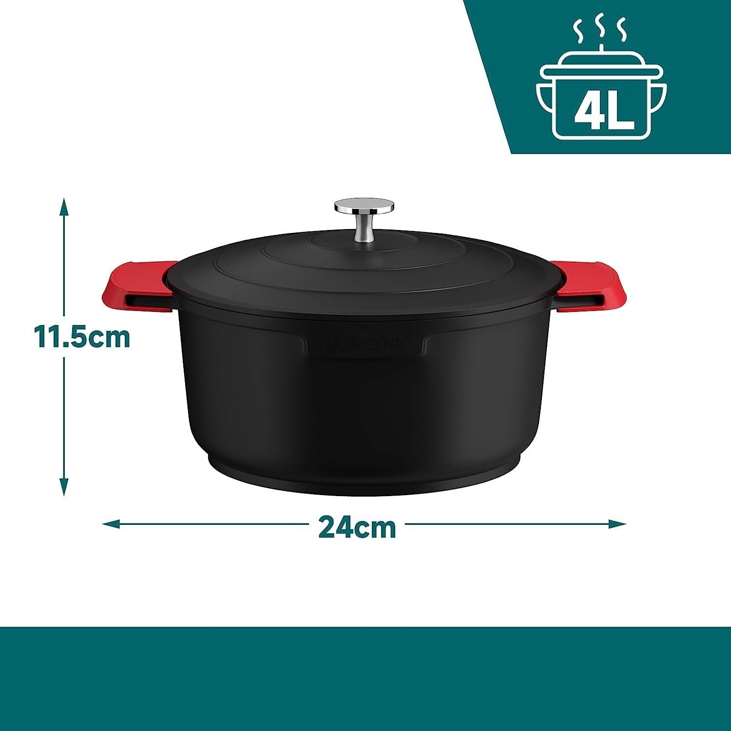 Induktion Kochtopf 24/28cm Topf Antihaftbeschichtung, für alle Herdarten 4L/6L