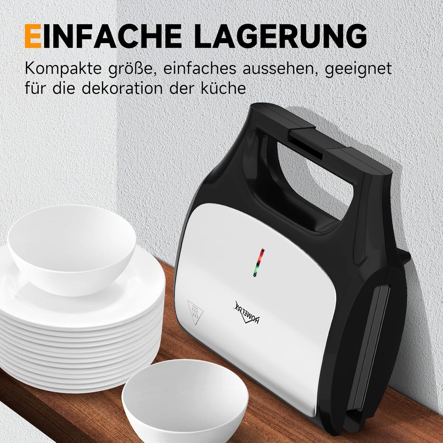 3-in-1 Sandwichtoaster & Waffeleisen von HOMELUX Kontaktgrill & Paninipresse, Antihaftbeschichtung, Leicht zu Reinigen