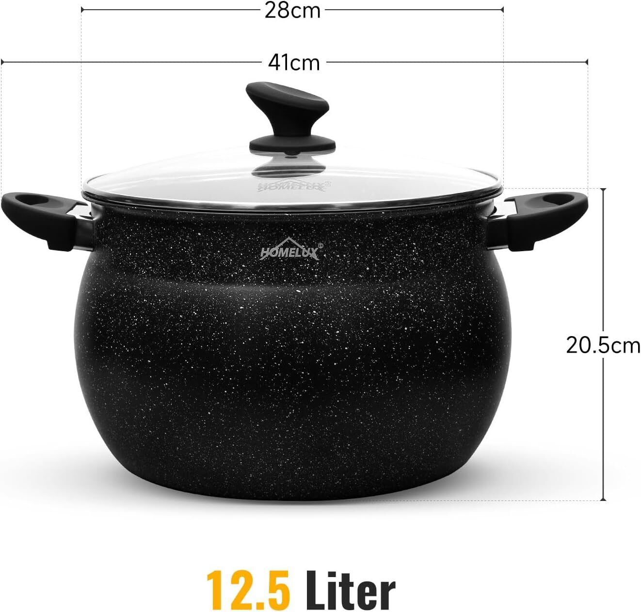 Pots Induction cooking pot with lid, non-stick coating, for all types of stoves 