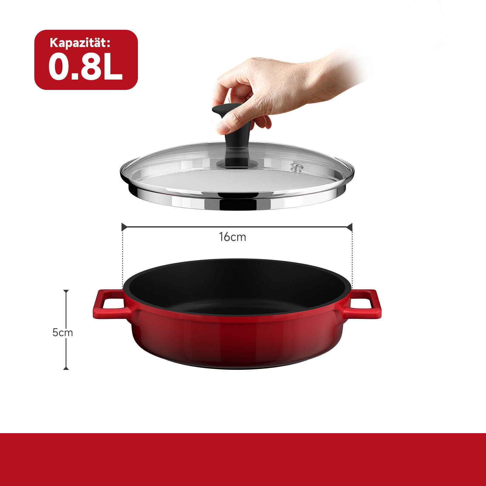 HOMELUX 16cm Induktionstopf für energiesparendes Kochen