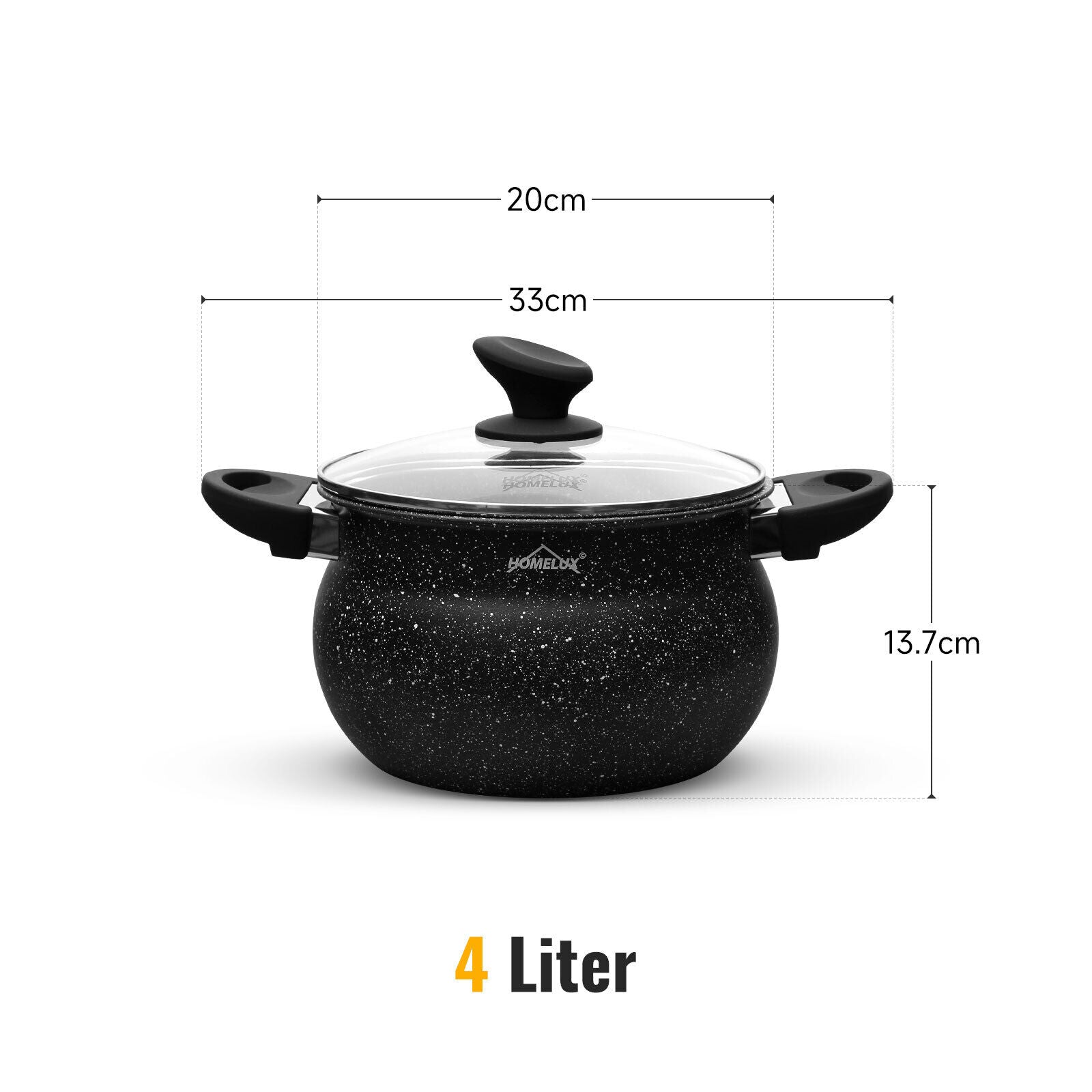 Pots Induction cooking pot with lid, non-stick coating, for all types of stoves 