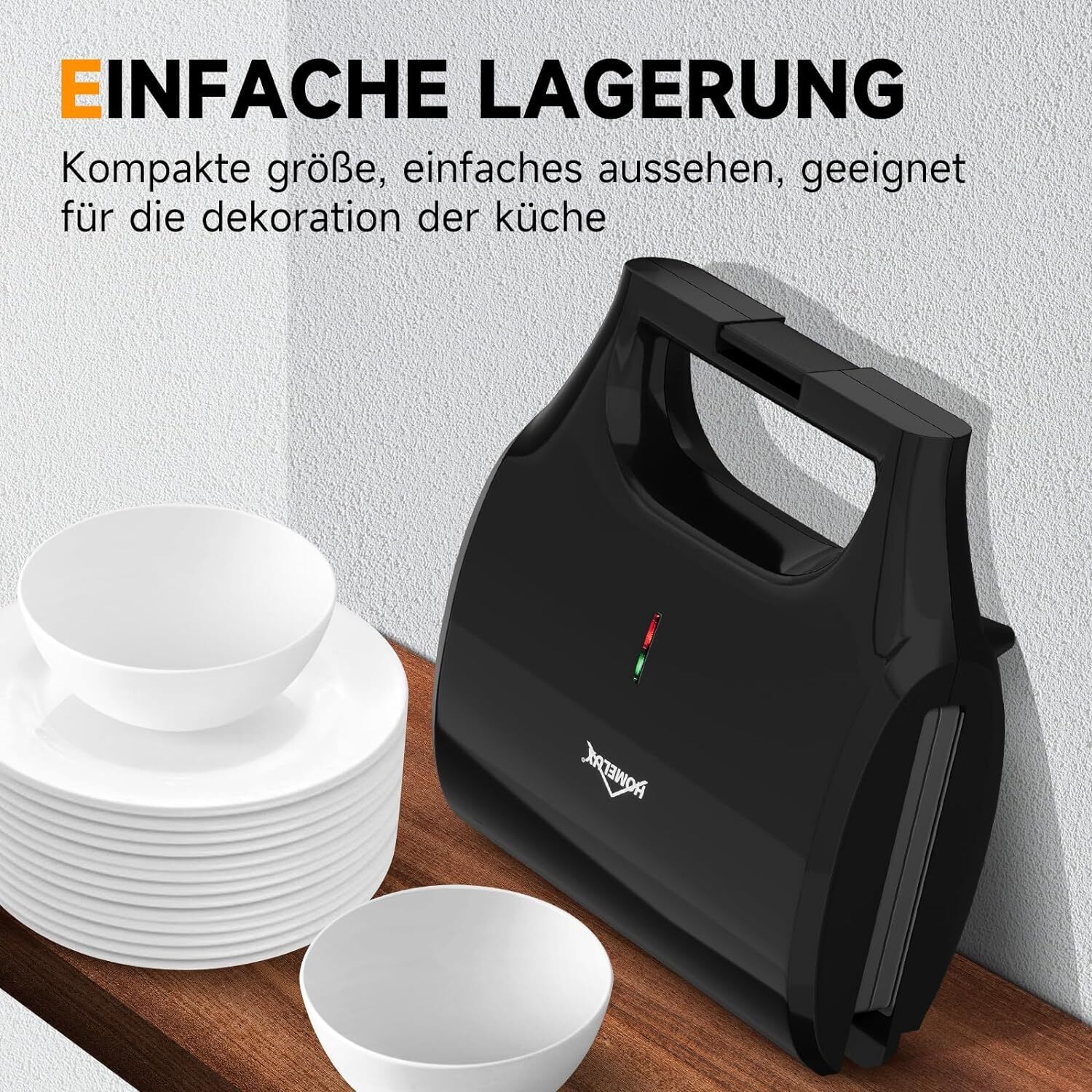 3-in-1 Sandwichtoaster & Waffeleisen von HOMELUX Kontaktgrill & Paninipresse, Antihaftbeschichtung, Leicht zu Reinigen