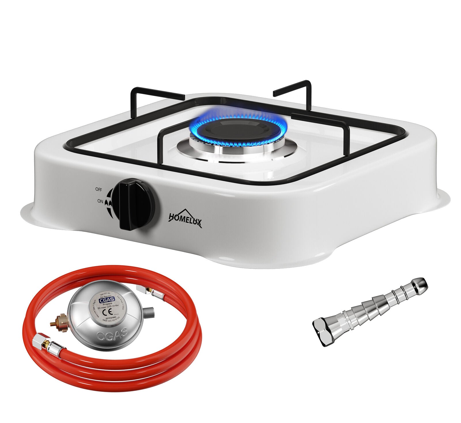 Camping gas cooker set, portable, 1.5M connection hose, pressure reducer, lightweight, easy to clean 