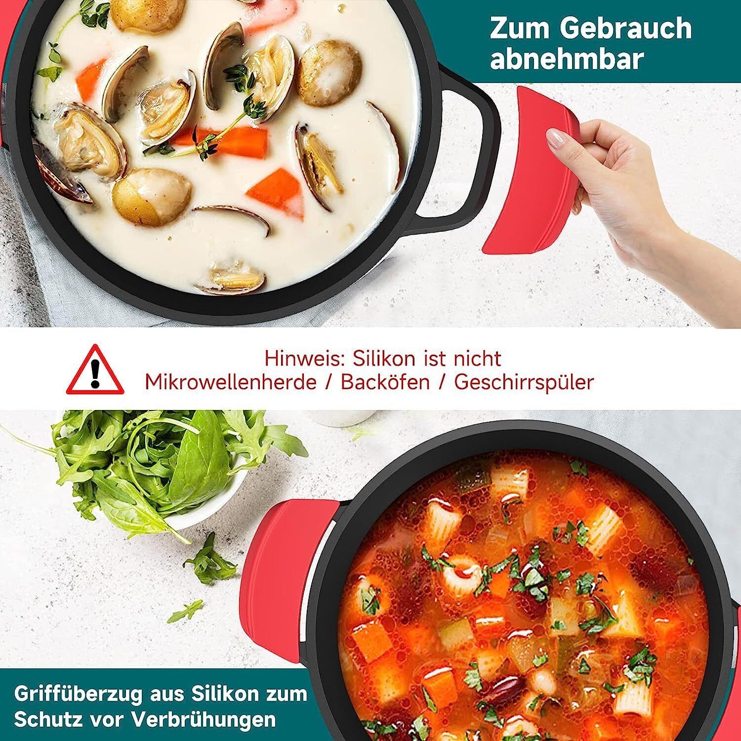 Induktion Kochtopf 24/28cm Topf Antihaftbeschichtung, für alle Herdarten 4L/6L