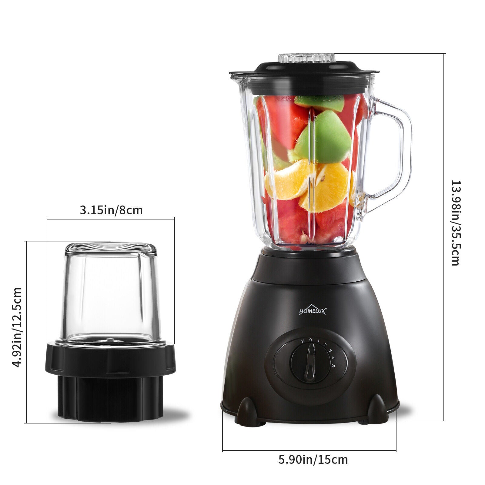 Stand Mixer Glass 350W 1.5L Mixer Smoothie 3 in 1 Universal Blender Maker